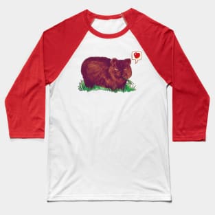 Wombat Love - Cute Cartoon Wombat Baseball T-Shirt